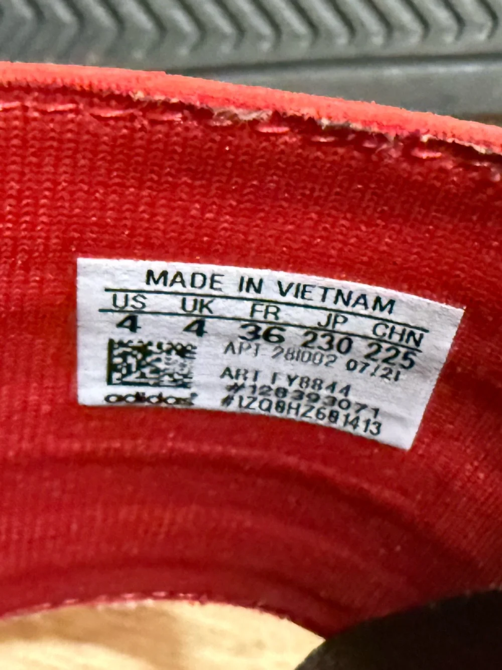 adidas Red and White Slides